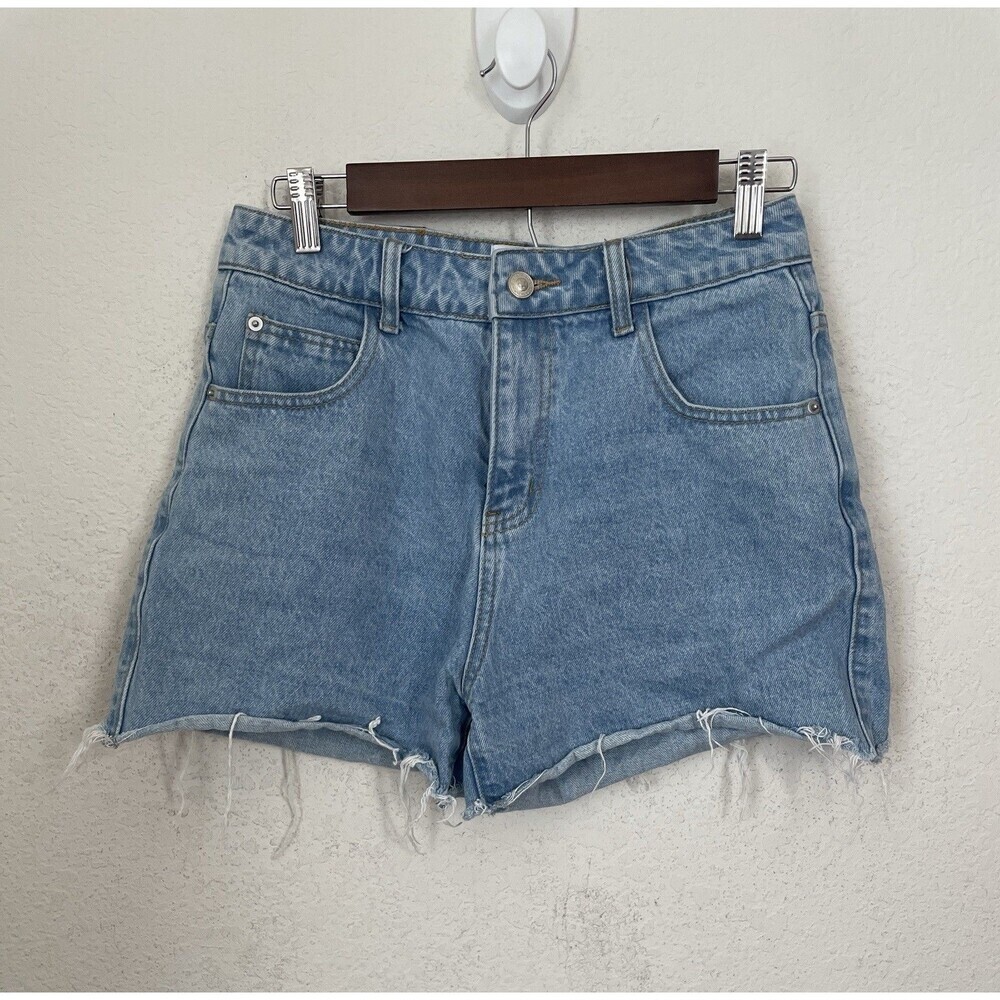 Princess Polly Women’s Cutoff Denim Jean Shorts High Waist Blue Size 6 Blue